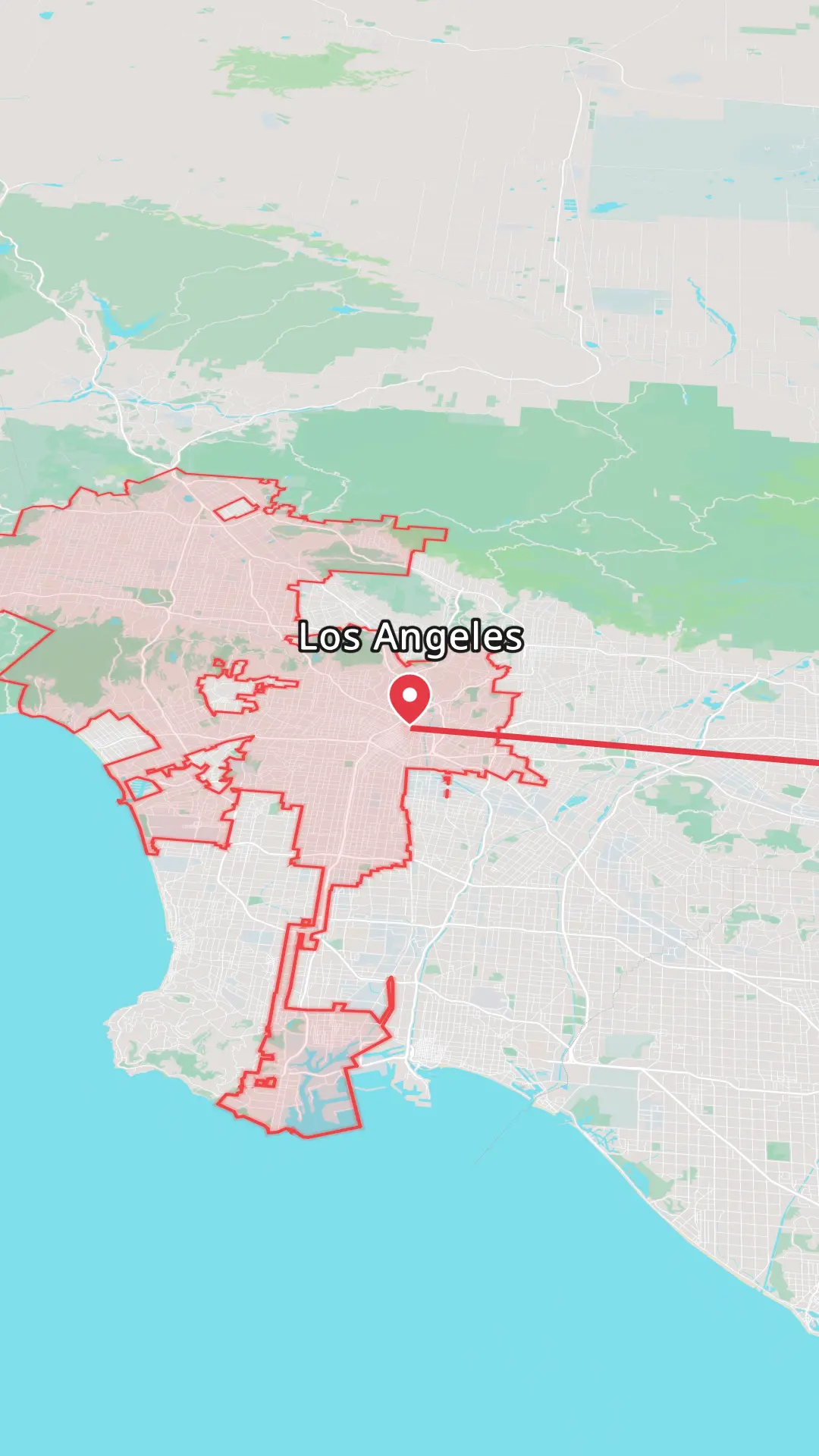 Animated map of a cross-country drive from Miami to Los Angeles
