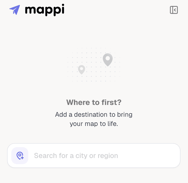 empty place search input before any destinations are added