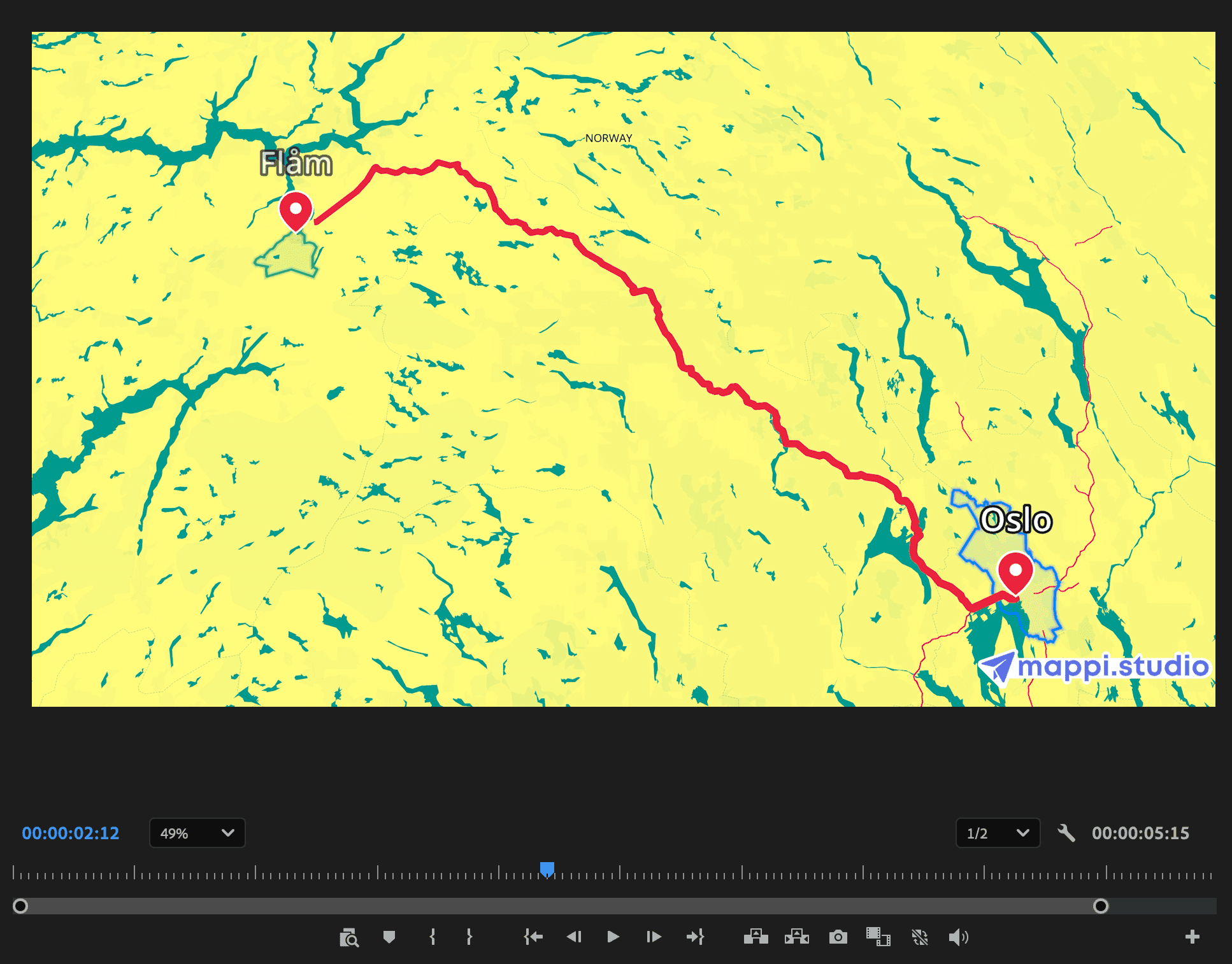 Mappi map animation in a Premiere Pro sequence with the Effect Controls panel open for Scale and Position